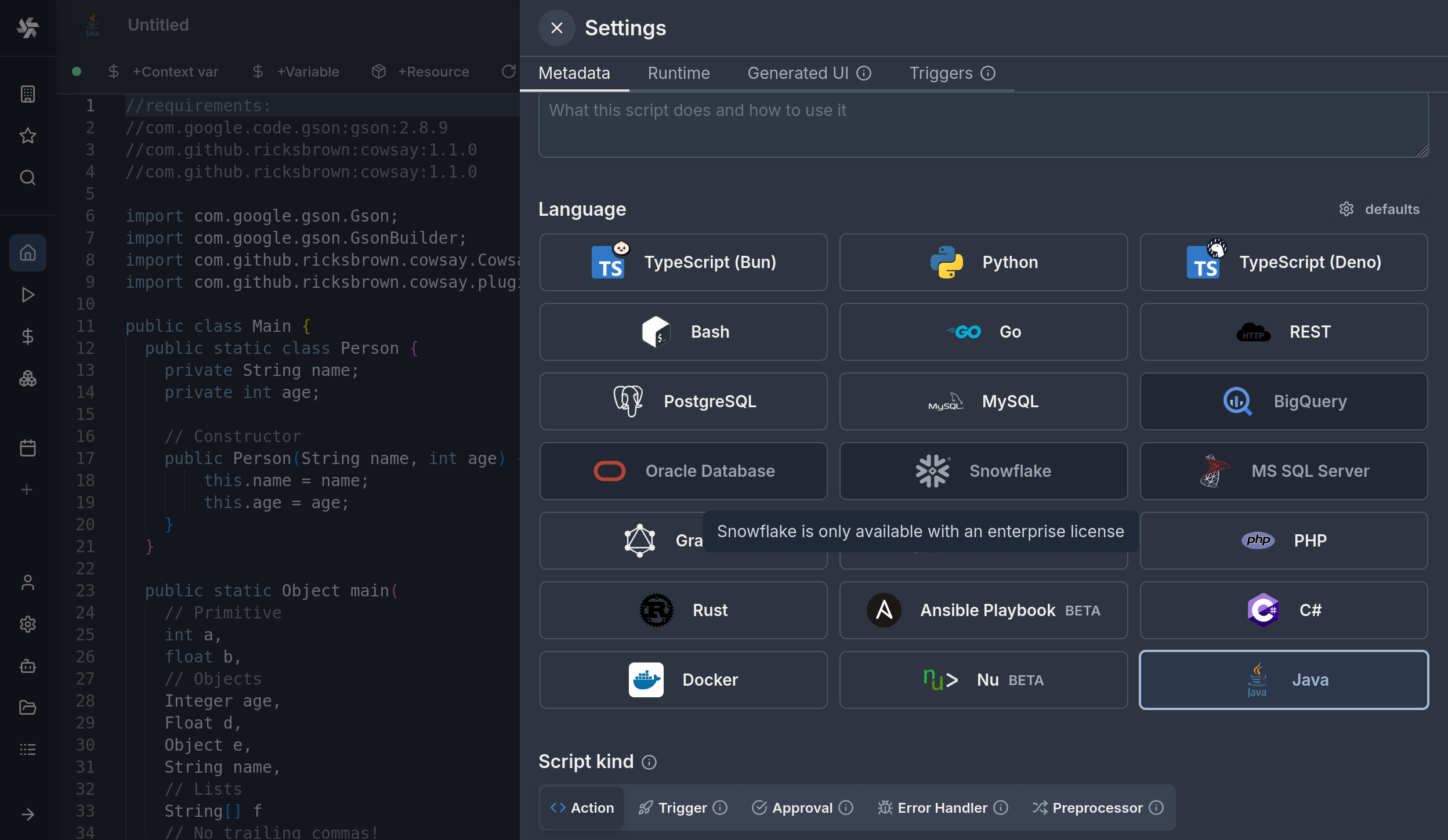 New script New script