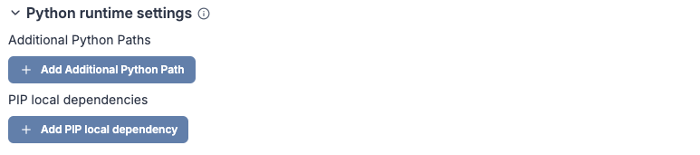 Python runtime settings Python runtime settings